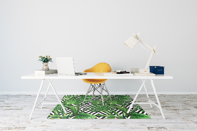 Office chair mat tropical leaves