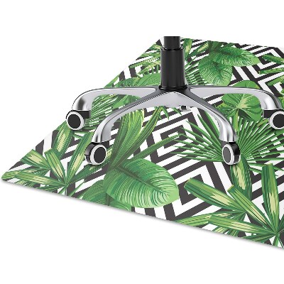 Office chair mat tropical leaves