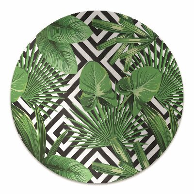 Office chair mat tropical leaves