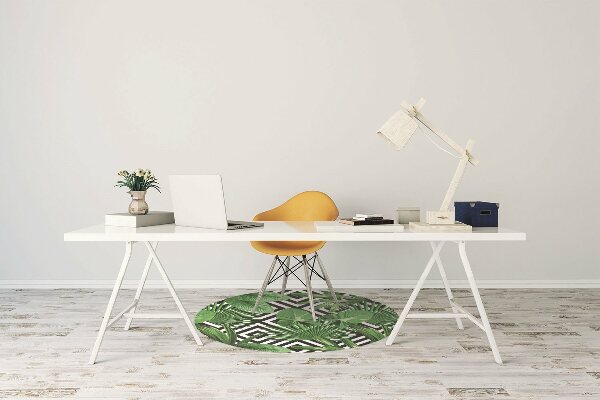 Office chair mat tropical leaves
