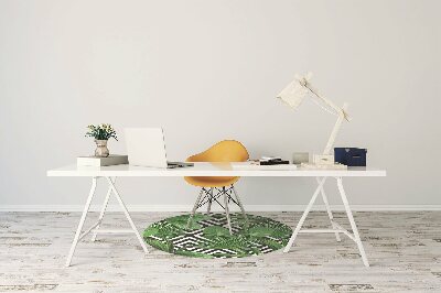 Office chair mat tropical leaves