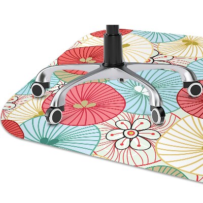 Office chair floor protector flowery pattern