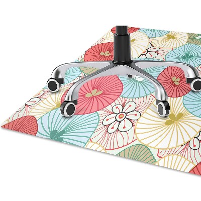 Office chair floor protector flowery pattern