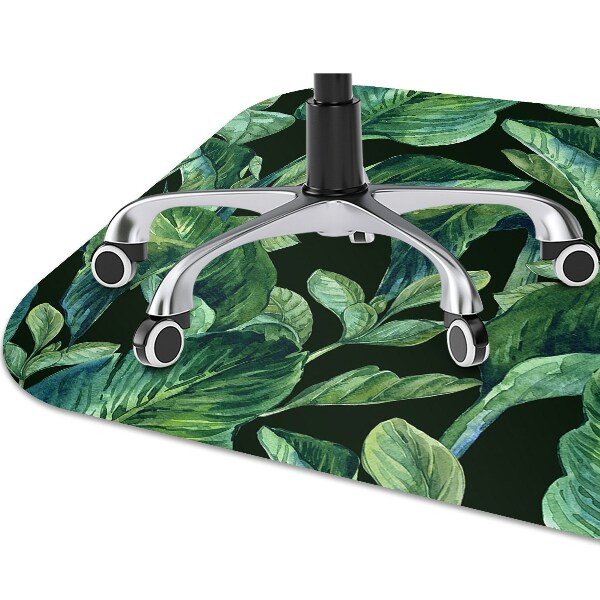 Office chair mat tropical leaves