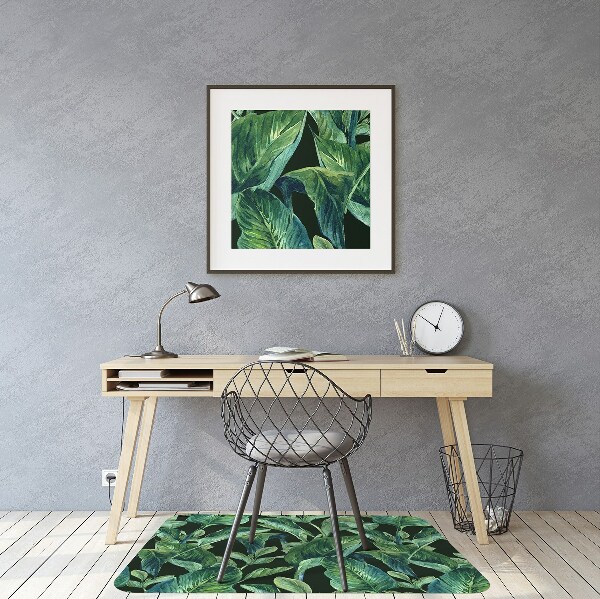 Office chair mat tropical leaves