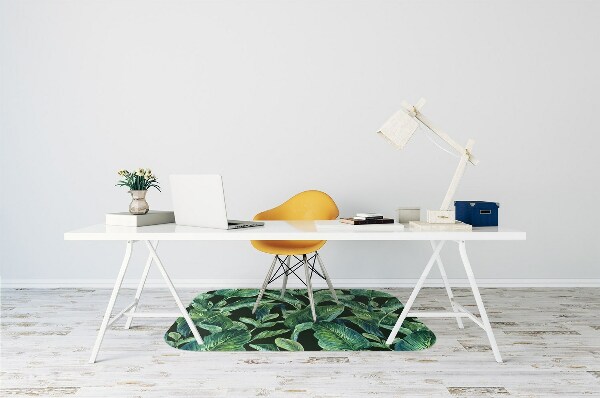 Office chair mat tropical leaves