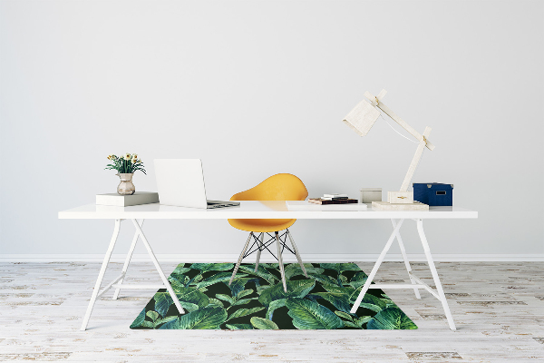 Office chair mat tropical leaves