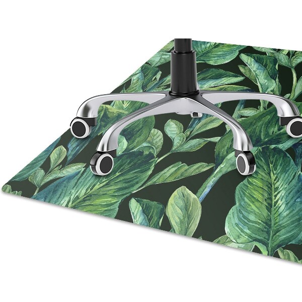 Office chair mat tropical leaves