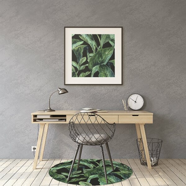 Office chair mat tropical leaves