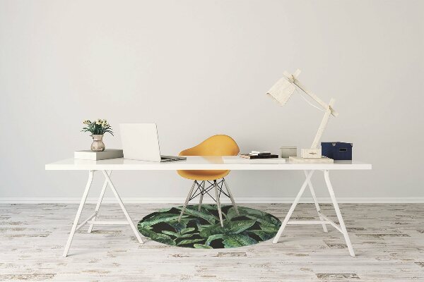 Office chair mat tropical leaves