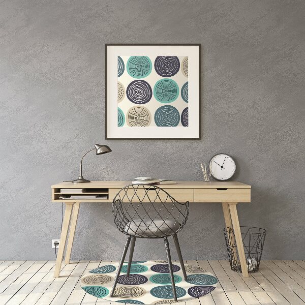 Office chair mat abstract circles