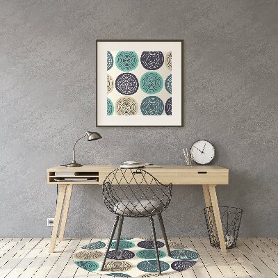 Office chair mat abstract circles