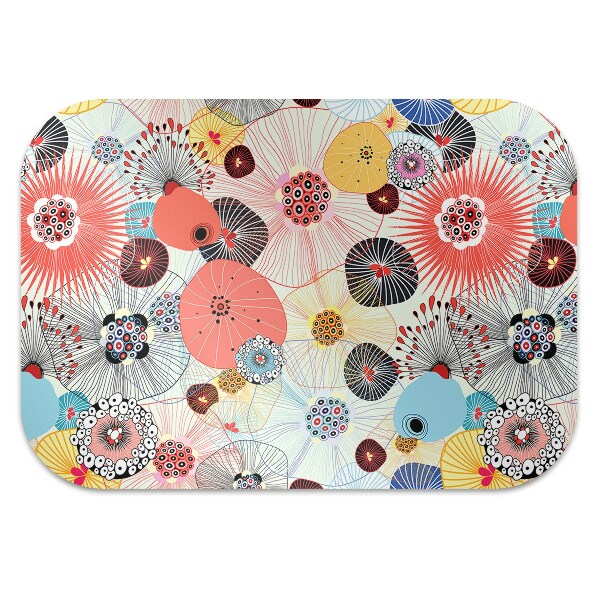 Office chair floor protector flowery pattern