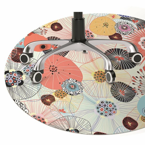 Office chair floor protector flowery pattern