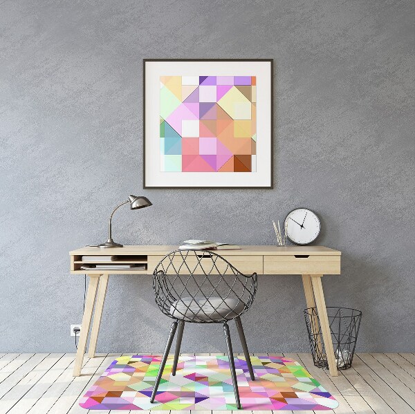 Chair mat floor panels protector colorful mosaic