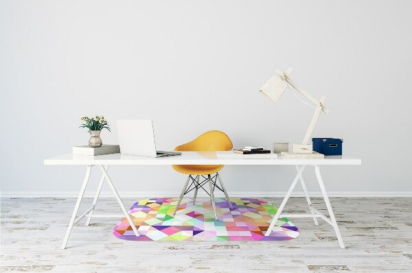 Chair mat floor panels protector colorful mosaic