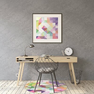 Chair mat floor panels protector colorful mosaic