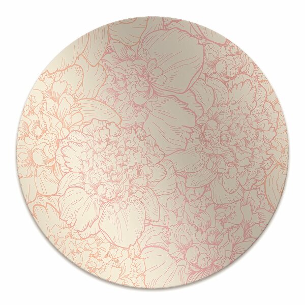 Office chair floor protector pink peonies