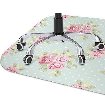 Office chair floor protector pink bouquets