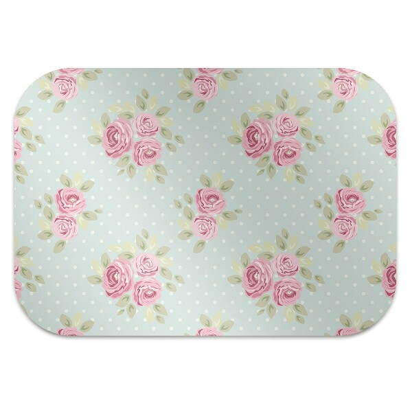 Office chair floor protector pink bouquets