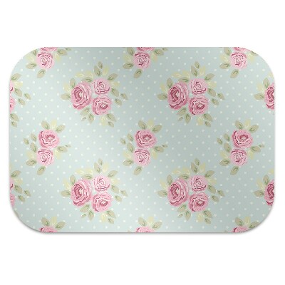 Office chair floor protector pink bouquets