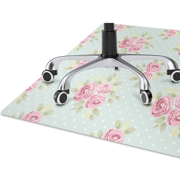 Office chair floor protector pink bouquets