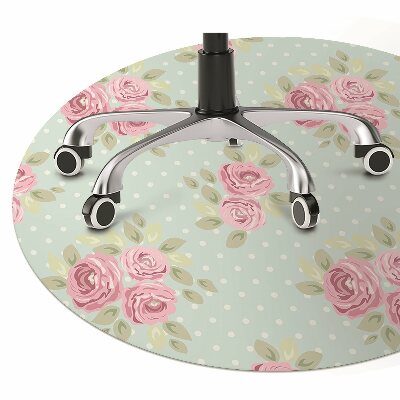 Office chair floor protector pink bouquets