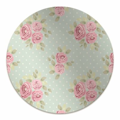 Office chair floor protector pink bouquets