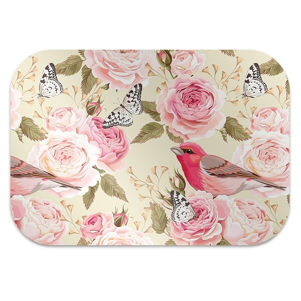 Chair mat Birds flowers butterflies