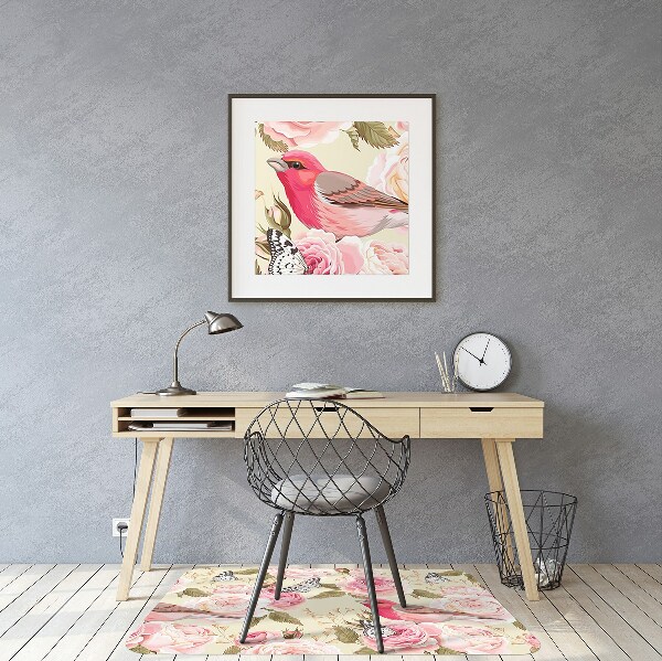 Chair mat Birds flowers butterflies