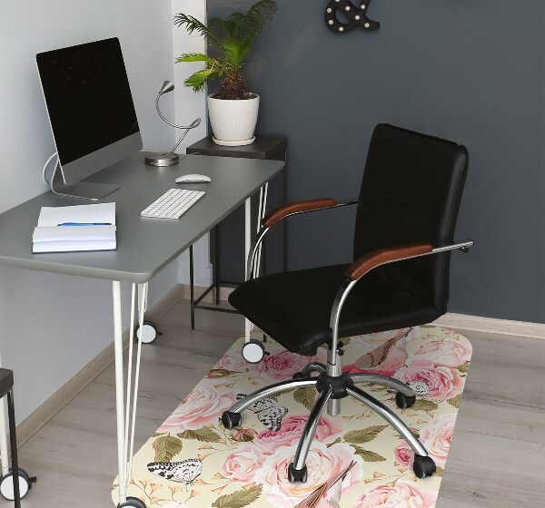 Chair mat Birds flowers butterflies