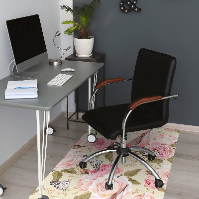 Chair mat Birds flowers butterflies