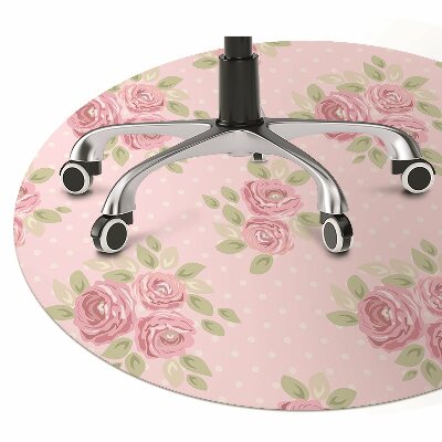 Desk chair mat pink bouquet