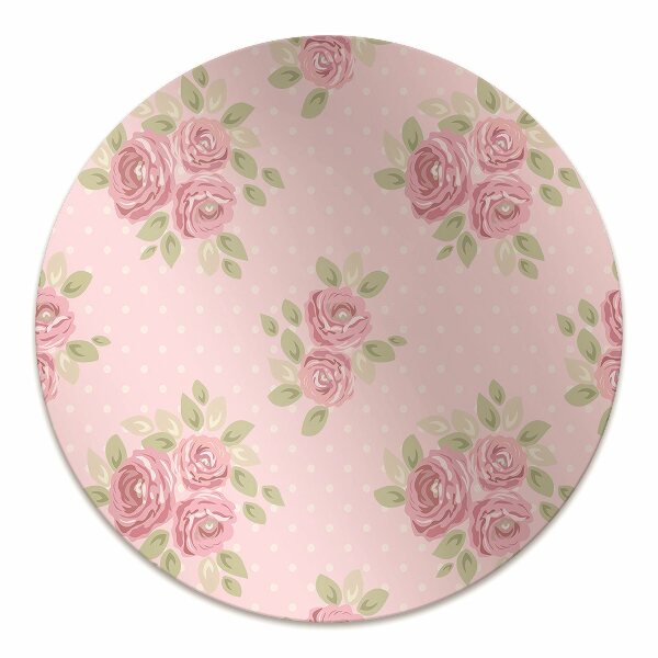 Desk chair mat pink bouquet