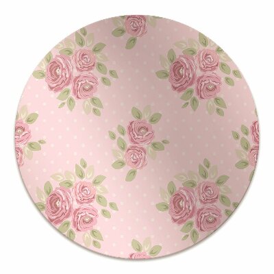 Desk chair mat pink bouquet