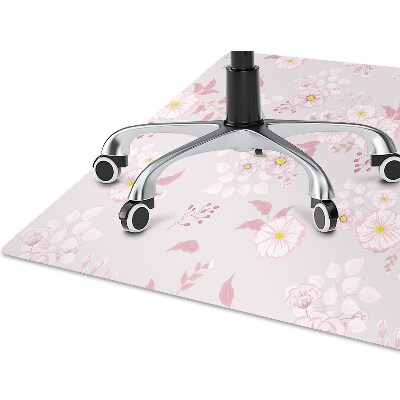 Office chair floor protector Small pink flowers