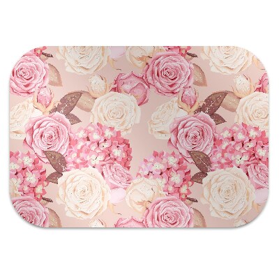 Chair mat floor panels protector Roses and hydrangeas