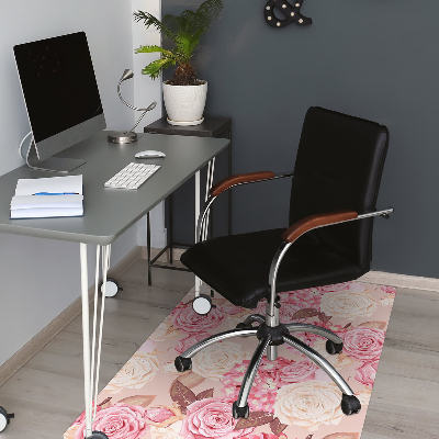 Chair mat floor panels protector Roses and hydrangeas