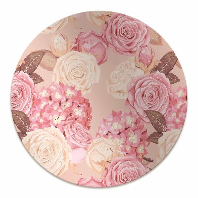 Chair mat floor panels protector Roses and hydrangeas