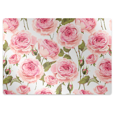 Desk chair mat Beautiful roses