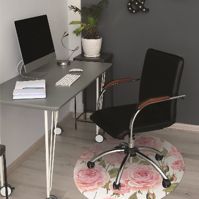 Desk chair mat Beautiful roses