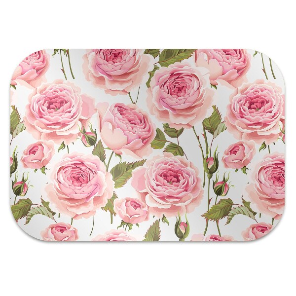 Desk chair mat Beautiful roses