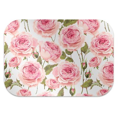 Desk chair mat Beautiful roses