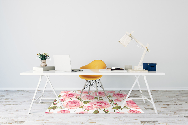 Desk chair mat Beautiful roses