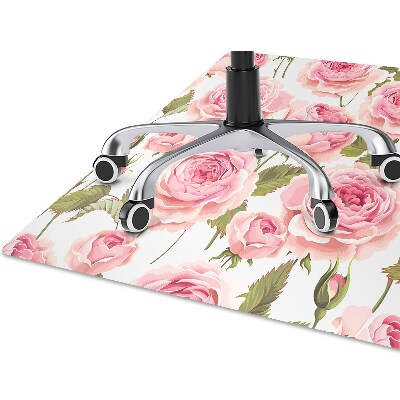 Desk chair mat Beautiful roses