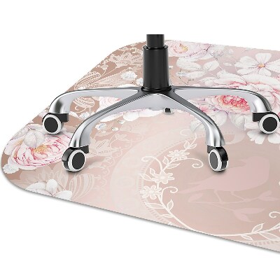 Office chair floor protector White roses