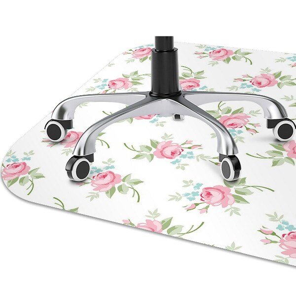 Desk chair mat small flowers