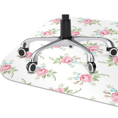 Desk chair mat small flowers