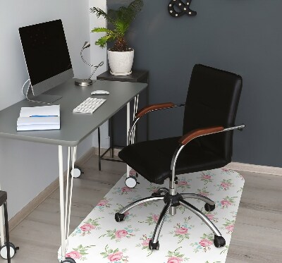 Desk chair mat small flowers