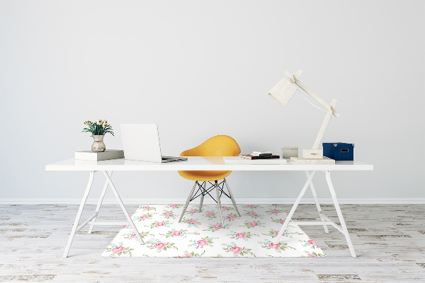 Desk chair mat small flowers